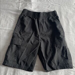 Kids Cargo Shorts in Black with Elastic Waist